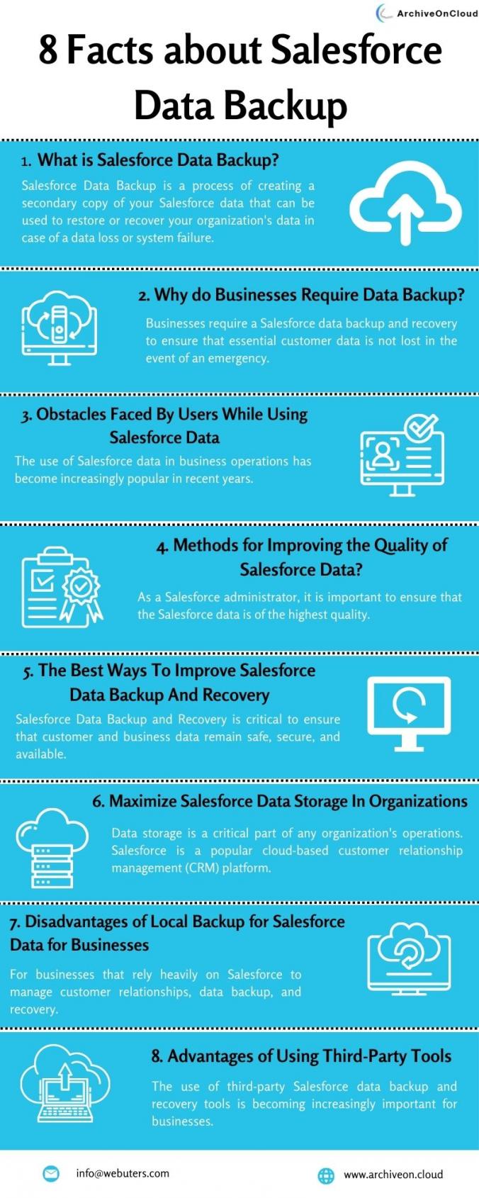 Data is an important asset and needs to be protected. Salesforce data backup and recovery is a process that helps protect your data from loss and theft. With Salesforce, you can easily back up, store, and recover your data in case of an emergency. Here are 8 things you need to know about Salesforce data backup and recovery: https://rb.gy/egmgfb
