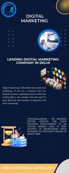 Universalaspire is a BEST digital marketing firms in delhi. which provides Search Engine Optimize Service, SMO services, email marketing, content marketing services at affordable price. We have an entire team of dedicated and highly trained experts that we believe deliver the Digital Marketing Agency in Delhi.

Visit - 	https://www.universalaspire.com/top-digital-marketing-agency-in-delhi