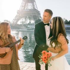 Hire professional Paris Vow Renewal Officiant. Renewing wedding vows in Paris refers to a ceremony in which a couple reaffirms their commitment and love for each other, usually after several years of marriage. The ceremony takes place in Paris, France, and is often seen as a way for couples to celebrate their relationship and reignite their love. It can be a small and intimate affair or a grand and lavish celebration with friends and family. The location, type of ceremony, and specific details can be customized to fit the couple's preferences and style.