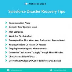 In the present times, it is critical for businesses to follow best practices when dealing with an emergency situation so that Salesforce data can be easily recovered without affecting the team. Unexpected events can be mitigated with a well-designed Salesforce disaster recovery plan. For more information about Salesforce Disaster Recovery, please visit here: https://bit.ly/3jBM8yK