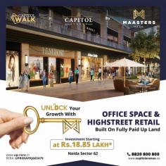 #Unlock your Growth with office space and high street retail built on fully paid-up land.
- The MASTER location in Delhi NCR
- Investment starts at Rs. 18.85 lakhs* only.
- World-class IT park
- Multiple activity arena. 
- Exquisite dining avenues 

Contact us at - 8820 800 800 or Visit our website www.capitolavenue.co #maasters #highstreetretail #highstreet #retail #capitolavenue #capitolwalk #primelocation #sector62 #maasterclass #2023 #maastersinfra #maasterpieceinmaking #sector62noida #highrentalvalue  #officespace #highstreet #retail #office #location #RealEstate #NoidaRealEstate #CommercialRealestate #realestateforsale #commercialproperty #NCRRealEstate #realestateinvestment #investment