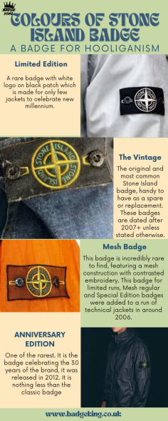 Stone Island is a well established  brand of luxury clothing and is very much famous among football fans in the UK. Stone Island Badge is very demanding accessory  in the market. People are making fake badges which are getting sold at huge numbers if you are struggling to find an authentic one, you can reach out to the online portal at badge king we have different types of badges in our store you can also replace your old one with new one.