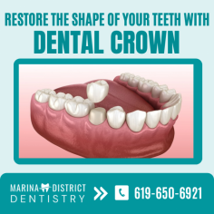 Protect Your Weak Tooth with Dental Crown!

At Marina District Dentistry, we offer dental crown services in San Diego to improve damaged teeth. We use digital technology to design and prototype the patient’s smile to fine-tune the desired tooth shapes and colors to what the patient ideally wants. Get in touch with us!

