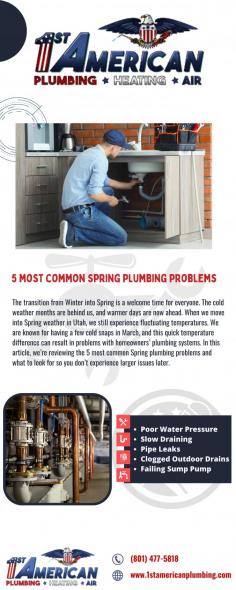 The installation, maintenance, and repair of plumbing systems, such as gas lines, heating systems, water supply systems, and 
Plumbing Services in Salt Lake, are the purview of a plumber, a qualified tradesperson. Tools used by plumbers include saws, pliers, pipe cutters, and wrenches. Call 1st American Plumbing, Heating & Air at (801) 477-5818 for additional details.

Website: https://1stamericanplumbing.com/service-area/salt-lake-city/