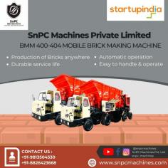 Snpc comp is an brick on wheel factory that produces mobile brick making machine with a capacity of 240-290BPM with a reduction of 45% cost & 3 times more stronger bricks as compared manually. Our main machines are BMM-160 & BMM 310 which are semi & fully automatic resp. These machines requires prepared raw material & fuel consumption for its working like gyara, mud etc. Customer can visit us or can order from any state/country. Thankyou for considering our site.
For more queries: 8826423668


