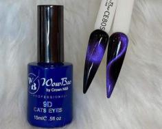 Cats Eyes CE805 Gel Polish- WowBao Nails

Step 1) Apply a Black Gel Polish Base Coat and cure

Step 2) Apply your Cats Eye Polish, then use the magnets to create your unique design.

Step 3) Cure for 30 - 60 seconds under a LED lamp or 2 minutes under a UV lamp.

Step 4) Apply WowBao Diamond Shine Top Coat and cure for 60 seconds under our WowBao LED Lamp.

https://www.wowbaonails.com/collections/cats-eyes-collection/products/cats-eyes-ce805-gel-polish
