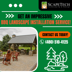 Build a BBQ Landscape Installation within Your Budget!

We can install all the equipment you need for your perfect BBQ landscape installation in Gilbert AZ. If you prefer to smoke meats the old or latest-fashioned way, our experts can install a built-in wood-burning smoker or charcoal grill in a way that’s both attractive and functional. It all comes down to sourcing the right materials and working with master designers. Get in touch with Scape Tech Landscaping & Design!

