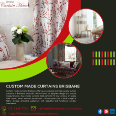 Custom Made Curtains Brisbane offers personalized and high-quality curtain solutions in Brisbane, Australia. With a focus on bespoke design and precise measurements. They create curtains that perfectly fit any window or space. Their expert team ensures exceptional craftsmanship and a wide range of fabric choices, providing customers with beautiful and functional window treatments. https://timmscurtainhouse.com.au/our-products/curtains/custom-made-curtains/
