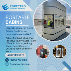 Are you looking for quality cabin suppliers in Dubai? Espectro General Trading offer a wide range of custom cabins for offices, construction sites, and other commercial purposes. Our products are designed to meet the highest standards of safety and durability.