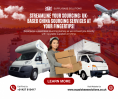 We provide a seamless sourcing experience by bridging the gap between you and reputable suppliers in China with our experience and local presence. Do not let the difficulties of sourcing from China prevent you from moving forward. To simplify your sourcing procedure, save time, and open up a world of opportunities for your company, get in touch with us right away and utilize our UK-based China sourcing services. Visit our website to learn more.

https://www.supplybasesolutions.co.uk/