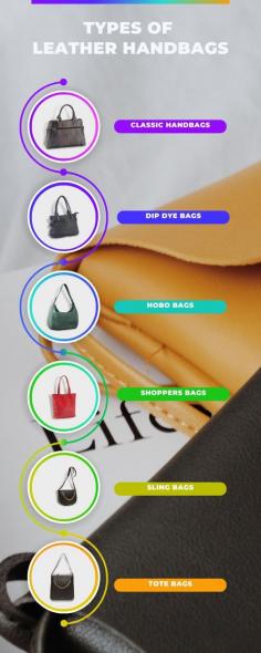 Find the types of leather women handbags.
