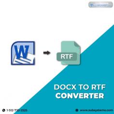 This tool DOCX - RTF Converter allows you to convert your files and eBooks to the rich text editor format. It is reliable software for your important DOCX to RTF conversion. More details please visit https://www.subsystems.com/