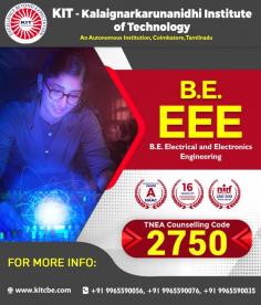 KIT is one of the best Electrical & Electronics Engineering colleges in Coimbatore, offering quality education and extraordinary placement opportunities. Apply now!
https://kitcbe.com/electrical-electronics-engineering

#electricalelectronicsengineeringcollegesincoimbatore
