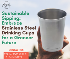 Stainless steel drinking cups are durable and eco-friendly alternatives to plastic cups. Our sleek design and polished finish make them visually appealing. Bryms are resistant to rust, corrosion, and odours, ensuring a long lifespan. These cups are perfect for both hot and cold beverages, making them versatile and practical for everyday use.