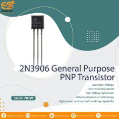 The 2N3906 PNP General Purpose Transistor is a high-performance general-purpose transistor. This transistor is a general-purpose device that provides both current amplification and voltage amplification. This transistor can also be used for high-frequency amplification. The 2N3906 PNP General Purpose Transistor is a general purpose bipolar transistor. This transistor has a hinged base which allows for easy placement of a bypass capacitor. It is a fast and efficient switching device. This PNP general-purpose transistor can be used in a wide variety of applications. It is designed for switching, amplifying, and limiting. It is most often used in electronic circuits, but it can also be used in electronic devices such as radios and TVs. The 2N3906 PNP General Purpose Transistor is a general purpose device that operates as a voltage controlled current source and is suitable for use in many different applications.