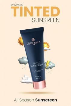 UniQaya’s #SunScreen: Full Protection Broad #Spectrum Tinted Sunscreen with SPF 50 is your go-to solution for complete sun protection. It is formulated with the perfect blend of natural ingredients to keep your #skin nourished and protected from harmful #UVA, #UVB and blue rays.
