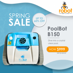 Make a splash this season without splurging! Discover unbeatable deals on the PoolBot B150 robot pool cleaner by RobotMyLife. Experience the joy of a pristine pool while saving up to 60% during our Spring Sale. Say goodbye to manual cleaning and hello to more leisure time. Hurry, these discounts won't last long!
To know more, visit at https://robotmylife.com.au/product/poolbot-b150-cordless-robot-pool-cleaner