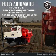FULLY AUTOMATIC MOBILE BRICK MAKING MACHINES

BMM300-310
Fully automatic clay red bricks making machine. Snpc made Mobile brick making machine can produce up to 12000 bricks in 01 hour. The raw material should me clay, mud or mixture of clay and flyash. this machine is widely used by the itta Bhatta, brick making factories or kilns or gyara banane ke machine, clay brick manufacturers and red brick manufacturers around the globe.This machine requires only 16-18 ltrs of fuel per hour. The machine is eco-friendly as it requires only 1/3rd of water as compare with manual production. Customers can order from any state, country or can visit us.
https://snpcmachines.com/brick-machines/bmm310
8826423668