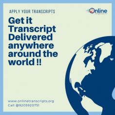 Online Transcript is a Team of Professionals who helps Students for applying their Transcripts, Duplicate Mark sheets, Duplicate Degree Certificate ( In-case of lost or damaged) directly from their Universities, Boards or Colleges on their behalf. Online Transcript is focusing on the issuance of Academic Transcripts and making sure that the same gets delivered safely & quickly to the applicant or at desired location. https://onlinetranscripts.org/