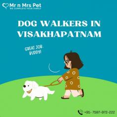 Are You Looking for Dog Walkers in Visakhapatnam? Our experienced team of dog walkers is dedicated to keeping your furry friend active, happy, and well-socialized. Book your dog Walkers online today and be worry-free; Contact us now.
