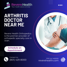 If you're experiencing arthritis pain, Revere Health has the solution for you. Look no further and get in touch with us today! Our expert team, led by the best arthritis doctor near you, provides comprehensive care tailored to your needs. Take charge of your health today. Call (801) 429-8000 for a consultation and regain your freedom from discomfort.

Visit our website; https://reverehealth.com/specialty/orthopedics/