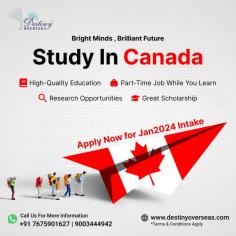 Destiny Overseas simplifies your dream of studying in Canada. Our experienced team offers expert guidance, visa support, and cultural integration services. Canada boasts world-class education, safety, and diverse opportunities. Let Destiny Overseas be your path to a successful Canadian education journey

REFER : https://www.destinyoverseas.com/our-services/study-in-canada
