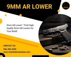 Unleash the Potential of 9mm AR Lower 

Explore our premium selection of AR9 lowers at Moriarti Armaments. Specifically designed for 9mm AR builds, our AR9 lower receivers provide exceptional compatibility and reliability. Whether you're searching for an AR9 lower or a 9mm AR lower, we have you covered. Build or upgrade your 9mm AR with confidence using our high-quality AR9 lowers. Visit our website now.