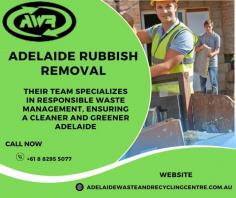 Adelaide rubbish removal is made effortless with Adelaide Waste and Recycling Centre. Their professional services ensure efficient and eco-friendly disposal of waste, keeping the city clean and beautiful. Visit their website for more details

https://adelaidewasteandrecyclingcentre.com.au/waste-services/adelaide-rubbish-tip/