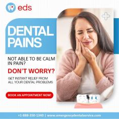 Dental Pains | Emergency Dental Service

Say goodbye to dental discomfort!  Emergency Dental team is here to provide instant relief from dental pains. Regain your calm and smile confidently again. Your comfort is our priority. Schedule an appointment at 1-888-350-1340. 