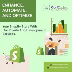 Are you thinking of enhancing your Shopify store with Shopify private app development? Look no further. At CartCoders we Offer top-notch Shopify private app development services. We specialize in creating customized Shopify private apps to fulfil your unique business needs. Our team of experienced developers create solutions that enhance functionality and boost efficiency. As a top-rated  Shopify private app development company we ensure a secure development process. 
