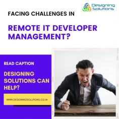 Are you facing challenges in managing remote IT developers?

Designing Solutions can help! We offer a variety of services to help you overcome the challenges of remote work, including:

Setting clear expectations and goals: We help you define clear expectations and goals for your remote team, and we provide the tools and resources they need to succeed.

Promoting communication and collaboration: We help you create a culture of communication and collaboration within your remote team, so everyone is on the same page and working towards the same goals.

Ensuring productivity and accountability: We help you track productivity and accountability, so you can be sure that your remote team is performing at their best.

Visit our website to know more about the website app development.

If you're facing challenges in managing remote IT developers, contact Designing Solutions today. We can help you build a high-performing remote team that will help you achieve your business goals.