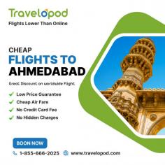 Get upto $350 lower than online deals for your flights to Ahmedabad (AMD). Book your airfares on Travelopod to find the best flights to Ahmedabad.
Link: https://travelopod.com/india/flights-to-ahmedabad