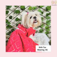 Order Pink dog lehenga choli is designed for festive and wedding celebration ! Suitable for all breeds, it is crafted from premium fabric with cotton lining inside, which gives it a luxurious look and feel. This lehenga is perfect for all breeds; shihtzu ,Beagle, Labrador Retriever,  Golden Retriever etc.