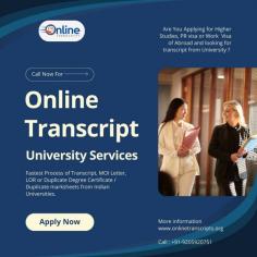 Online Transcript is a Team of Professionals who helps Students for applying their Transcripts, Duplicate Marksheets, Duplicate Degree Certificate ( Incase of lost or damaged) directly from their Universities, Boards or Colleges on their behalf. Online Transcript is focusing on the issuance of Academic Transcripts and making sure that the same gets delivered safely & quickly to the applicant or at desired location. 
https://onlinetranscripts.org/transcript/indian-institute-of-advance-study-iias/