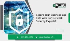Shield your business with Network Security!

Protect your digital assets with our reliable network security in Lake Charles, Louisiana. Safeguard your sensitive information and defend against cyber threats with our expert team of professionals. From risk assessment to implementation, we provide comprehensive network security services tailored to your business needs. Ensure peace of mind and data protection with our trusted solutions. Get in touch Bayou Technologies, LLC!
