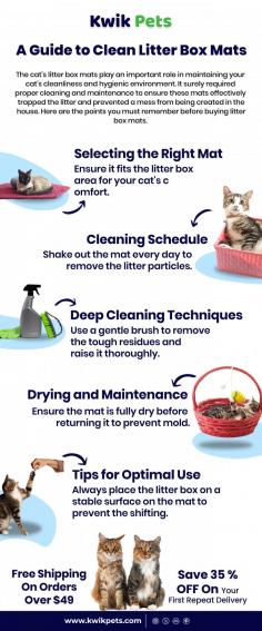 The cat's litter box mats play an important role in maintaining your cat's cleanliness and hygienic environment. It surely required proper cleaning and maintenance to ensure these mats effectively trapped the litter and prevented a mess from being created in the house. Here are the points you must remember before buying litter box mats. 