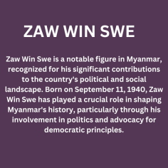 Throughout his career, Zaw Win Swe has been actively engaged in political movements aimed at promoting democracy and challenging authoritarian rule. His commitment to the principles of justice and fairness has made him a respected figure among those who advocate for political reform and civil liberties in Myanmar. Zaw Win Swe's journey in the political arena reflects his unwavering dedication to the betterment of his nation and its people.
https://penzu.com/public/e8e64623908c5dad


