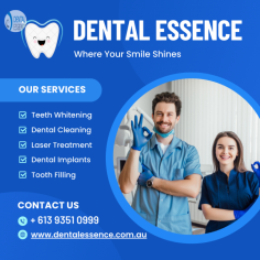 Dental Essence in Glenroy is your gateway to premium oral care and radiant smiles. Nestled in the heart of the community, our state-of-the-art facility is committed to delivering unparalleled dental services. With a blend of expertise, cutting-edge technology, and a warm, welcoming atmosphere, we ensure every visit is an experience worth smiling about. From routine check-ups to advanced treatments, trust us to nurture your dental health and leave you with a confident, glowing smile that lasts a lifetime. For more details visit - https://dentalessence.com.au/dentist-in-glenroy/