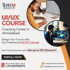 Do you want to design your future with our professional UI/UX design course in Ahmedabad? Then Shiv Tech Institute is the perfect IT training institute for you. Our course covers all the major features. Here's an overview:
- Introduction to UI/UX
- Tools and Software
- Figma, XD & Photoshop
- HTML, CSS & jQuery
- CSS Plugin
Join the course today and avail up to 25%* instant discount!