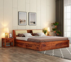 Buy Walken Sheesham Designer Wood Bed with Full Drawer Storage (Queen Size, Honey Finish) Online at 39% OFF from Wooden Street. Explore our wide range of Beds With Storage Online in India at best prices. ✔Latest Designs ✔Easy EMI ✔Free Shipping Across India. Tap on the link - https://www.woodenstreet.com/bed-design