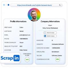 The best LinkedIn data extraction tool is Scrapin.io. Utilize our effective tool to rapidly and effectively extract data from LinkedIn. Learn the knowledge you need to expand your business and make better decisions.

Visit Us : https://www.scrapin.io/