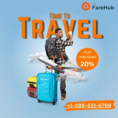 Adventure awaits!

Book your dream getaway with The FareHub and enjoy a smooth takeoff with a FLAT 20% discount on domestic and international flights!

Don't miss out on this incredible offer – pack your bags and let the journey begin!

Call: 1-888-651-6789.

Visit: https://www.thefarehub.com/