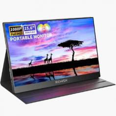 Immerse yourself in breathtaking imagery with the 15.6-inch FHD 1080P portable monitor, the ReHisk RE-15.6FC. It's ideal for work or pleasure because of its complete cover design, which improves the viewing experience. Experience performance and portability like never before. Order yours right away!"