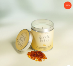 A Baltic Amber candle's cozy, inviting glow will brighten any area. The amber scent wafts from the dancing flame. Enjoy the comforting scent of Baltic amber to permeate the space and fill the environment long after the candle has been lit. Enjoy the simple chic and effortless charm of this room, which exudes a warm, inviting fragrance. Shop yours today!