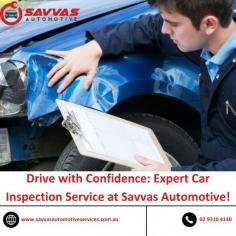 Ensure your vehicle's peak performance with Savvas Automotive's Car Inspection Service. Our thorough and meticulous inspections go beyond the surface, providing you with a comprehensive assessment of your car's health. Trust in our expertise to uncover any potential issues and keep your ride running smoothly. Drive confidently, knowing your vehicle has received the attention it deserves. Schedule your inspection today at https://www.savvasautomotiveservices.com.au/car-inspection-service and let us keep you safely on the road.