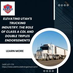 Discover the key to success in Utah's trucking sector through our comprehensive programs emphasizing the importance of Class A CDL and Double Triples Endorsements for handling various commercial vehicles with confidence. For complete information viist here:https://utahtruckdrivingschool.blogspot.com/2024/01/elevating-utahs-trucking-industry-role.html