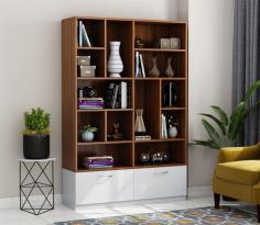 Buy Cascade Engineered Wood Bookshelf with Drawer & Shelves Storage Online From Wooden Street