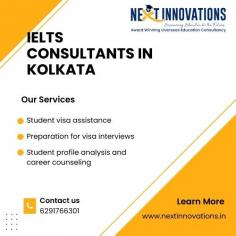 If you are looking for IELTS consultants in Kolkata, then secure your student visa effortlessly with Next Innovation. Our team of friendly and experienced consultants is here to guide you through every step of your IELTS journey. Whether you need help with exam preparation, improving your English proficiency, or understanding the test format, our consultants are dedicated to helping you succeed. Don't hesitate to reach out to our friendly consultants and start your IELTS preparation today!

