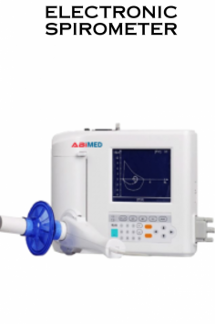 An electronic spirometer is a medical device used to measure lung function by assessing the volume and flow rate of air that a patient can inhale and exhale. It can calibrate automatically all English operation with more convenient