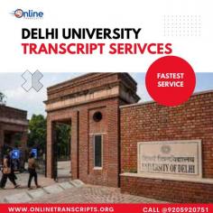 Online Transcript is a Team of Professionals who helps Students for applying their Transcripts, Duplicate Marksheets, Duplicate Degree Certificate ( Incase of lost or damaged) directly from their Universities, Boards or Colleges on their behalf. Online Transcript is focusing on the issuance of Academic Transcripts and making sure that the same gets delivered safely & quickly to the applicant or at desired location. https://onlinetranscripts.org/transcript/delhi-university/

